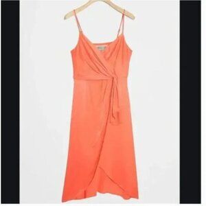 ⭐️ Giverny Midi Tangerine Peasant Minimal Hippie Farm Chic Hipster Wrap Dress